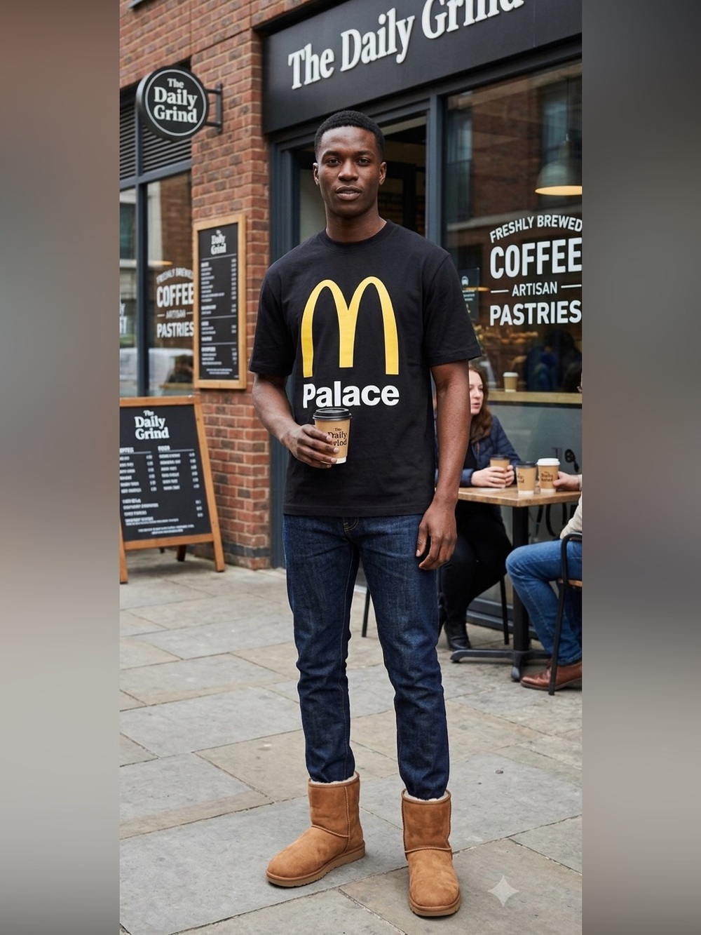 Palace x McDonald's Logo T-Shirt 'Black' New in original poly small men